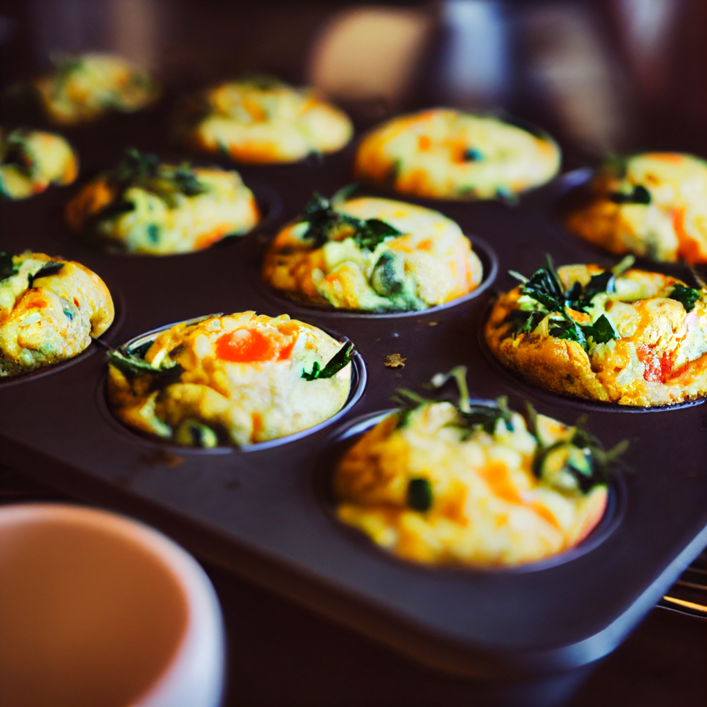 Cheesy Veggie Egg Muffins 6 Cheesy veggie egg muffin recipe
