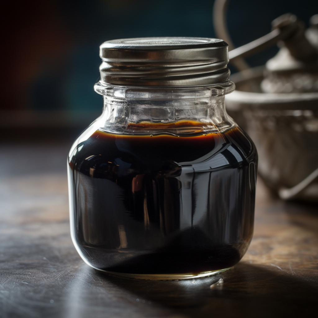 Balsamic glaze recipe, balsamic glaze in a glass jar