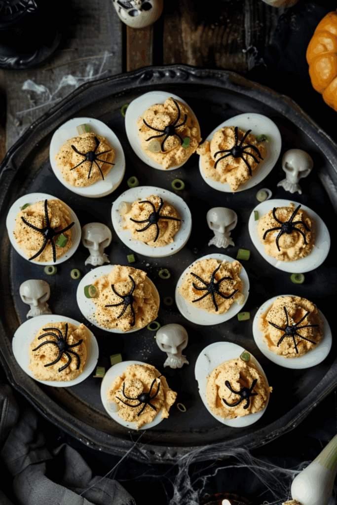 Halloween deviled eggs