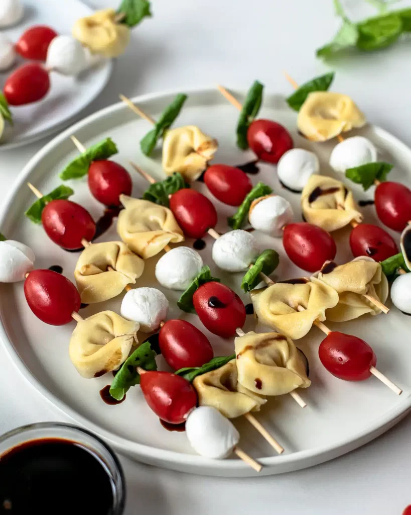 Appetizer recipes - tortellini caprese skewers