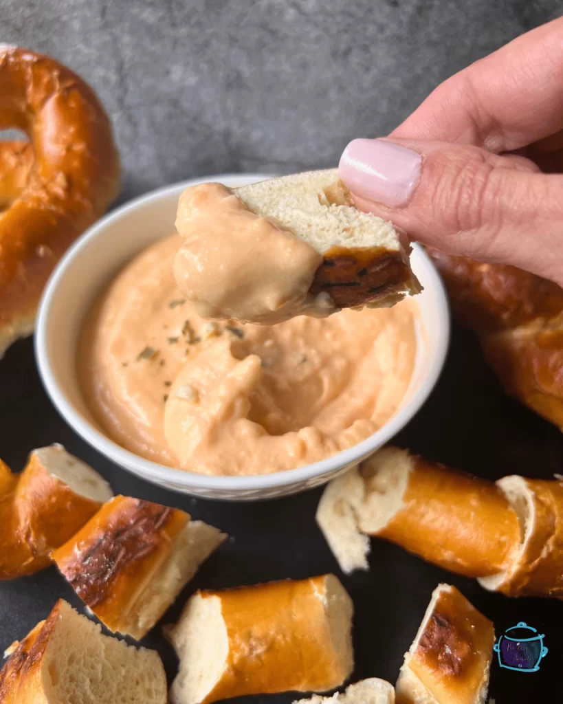 Appetizer recipes - slow cooker pretzel cheese dip