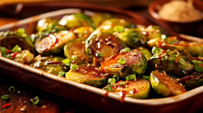 Tender Roasted Brussels Sprouts With Honey Mustard Glaze 5 Roasted brussel sprouts with honey mustard glaze