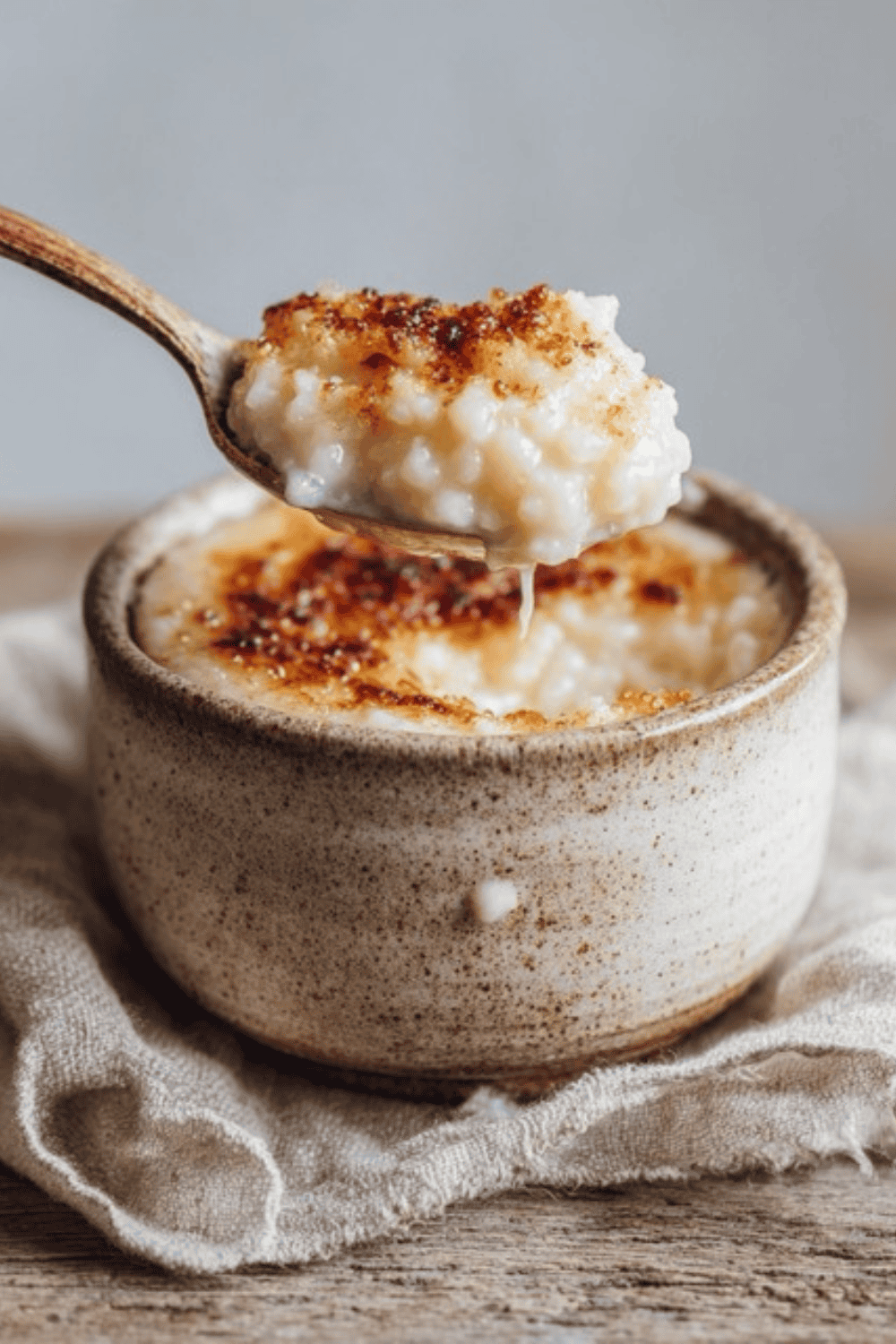 Baked rice pudding sutlac