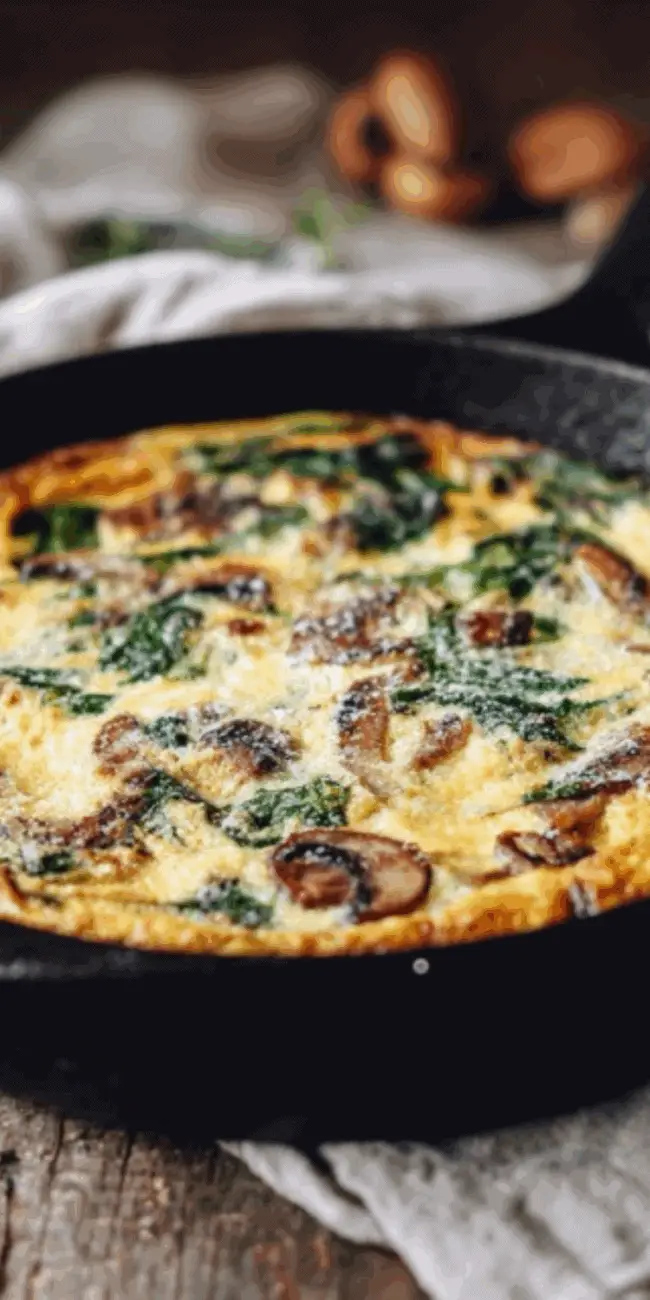 Spinach and mushroom frittata