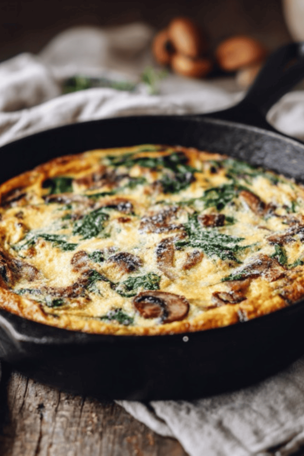 Spinach and mushroom frittata