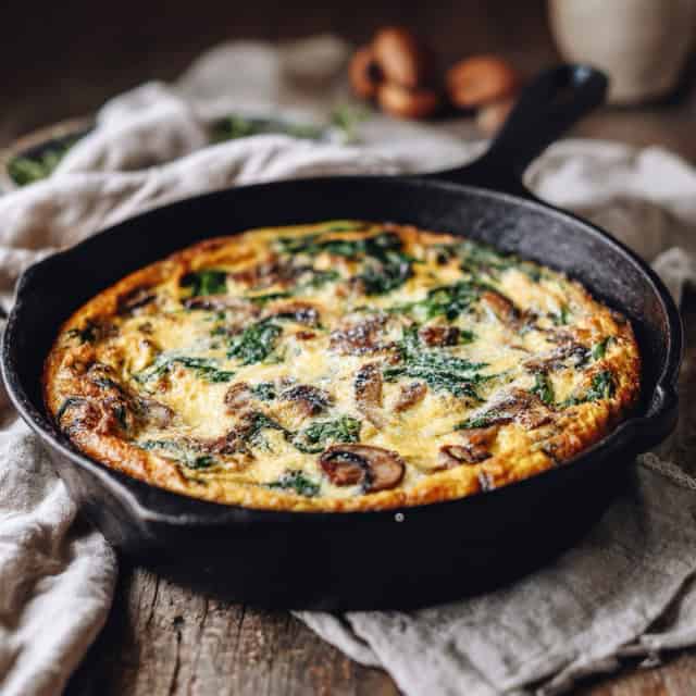 Spinach And Mushroom Frittata 7 Spinach and mushroom frittata