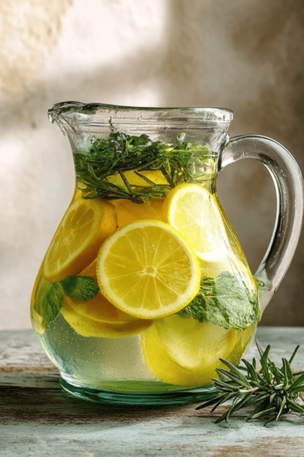 Refreshing Lemon And Herb Infused Water 17 Lemon and herb infused water