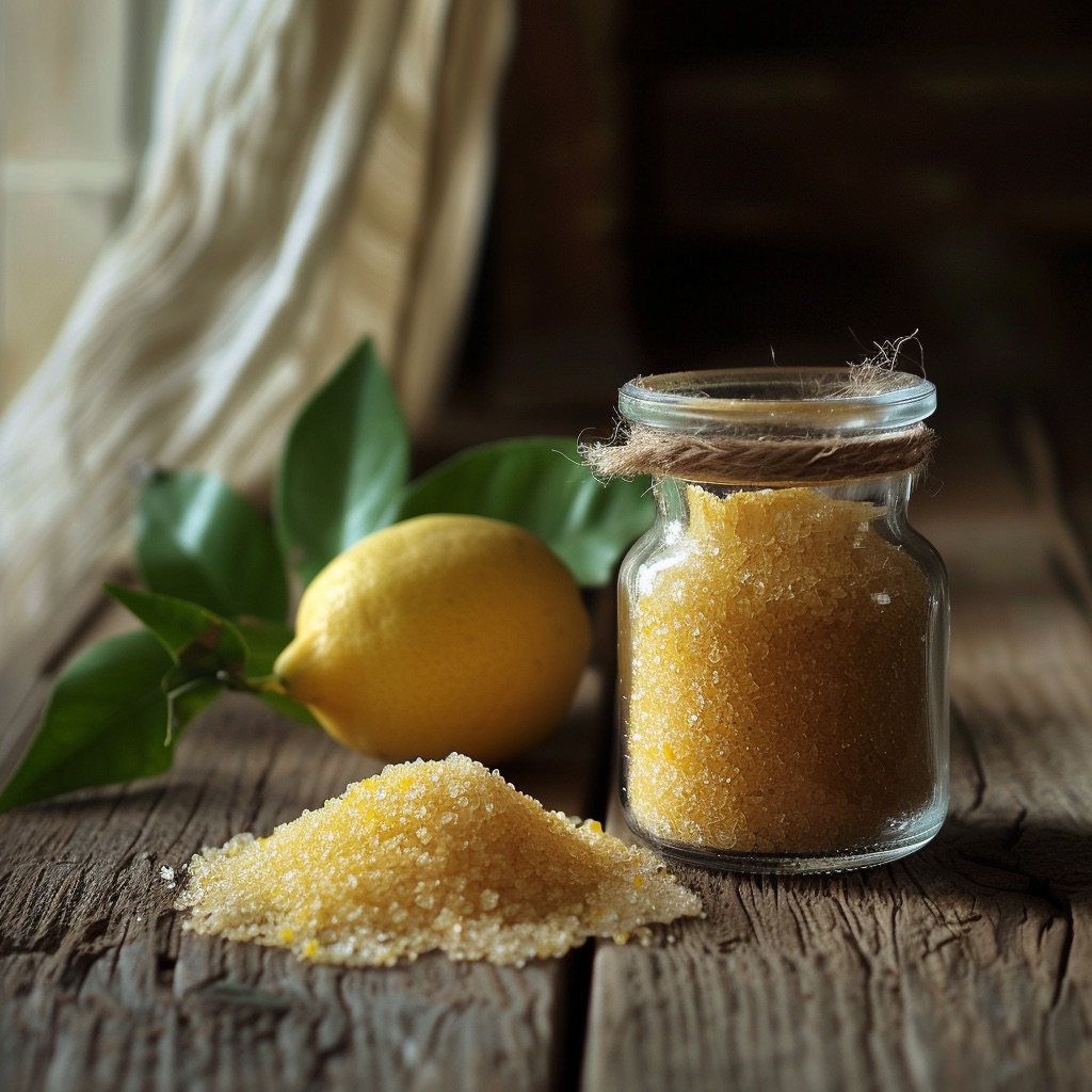 Lemon hand scrub - crafting natural cleaning products