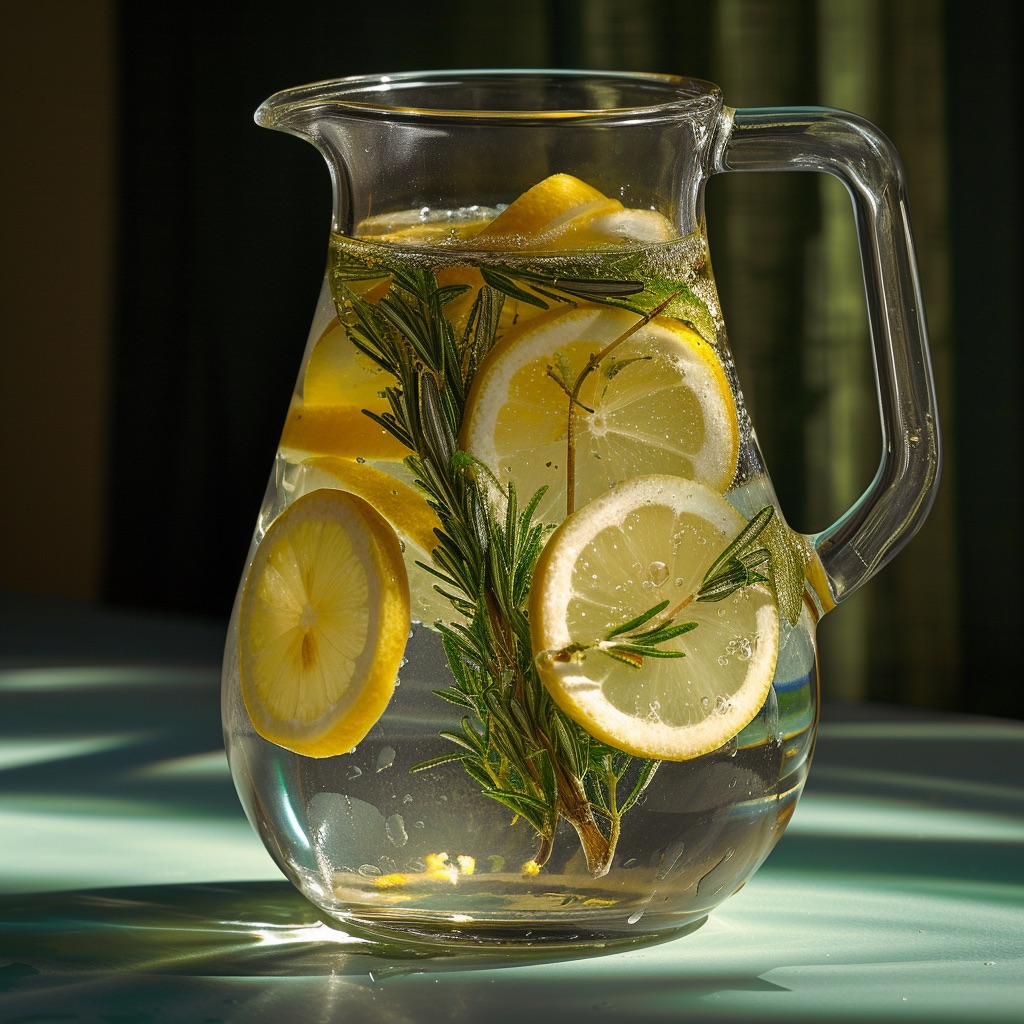Lemon and herb infused water