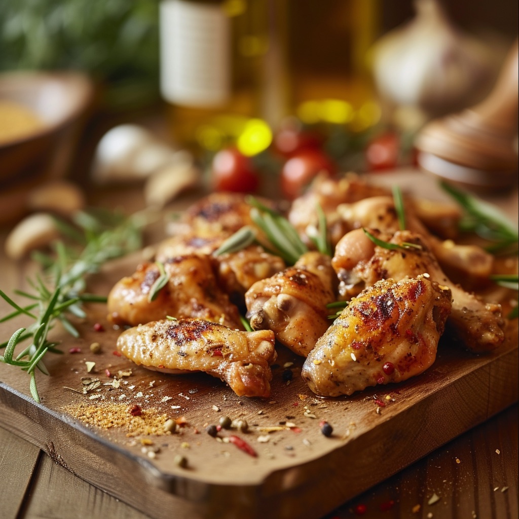 Crispy lemon garlic chicken wings