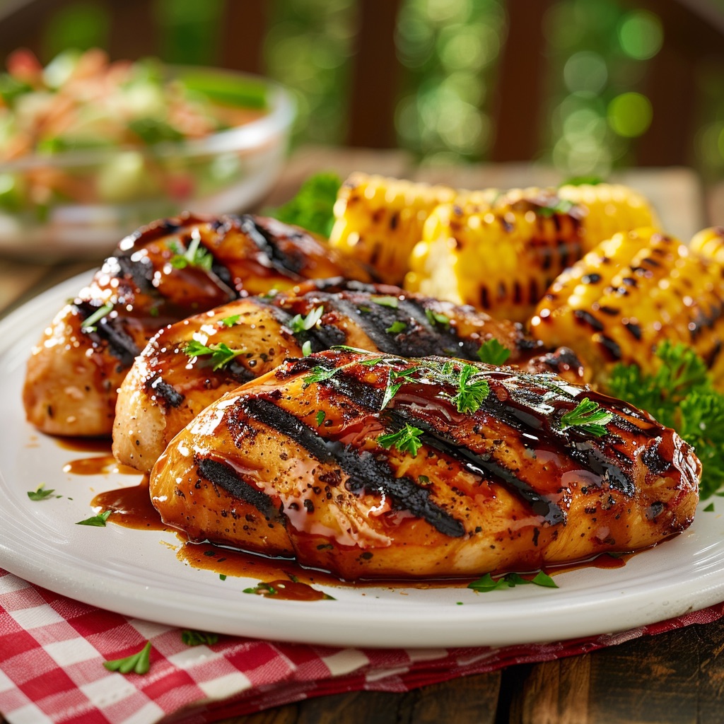 Grilled barbecue chicken breast best sale