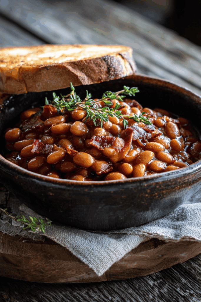 Maple and bourbon baked beans