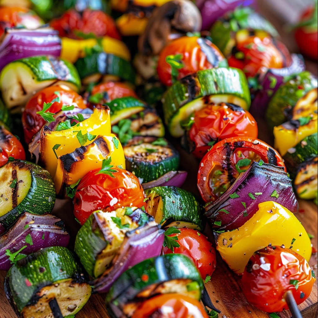 Grilled Vegetable Skewers With Zesty Balsamic Marinade 10 Grilled vegetable skewers