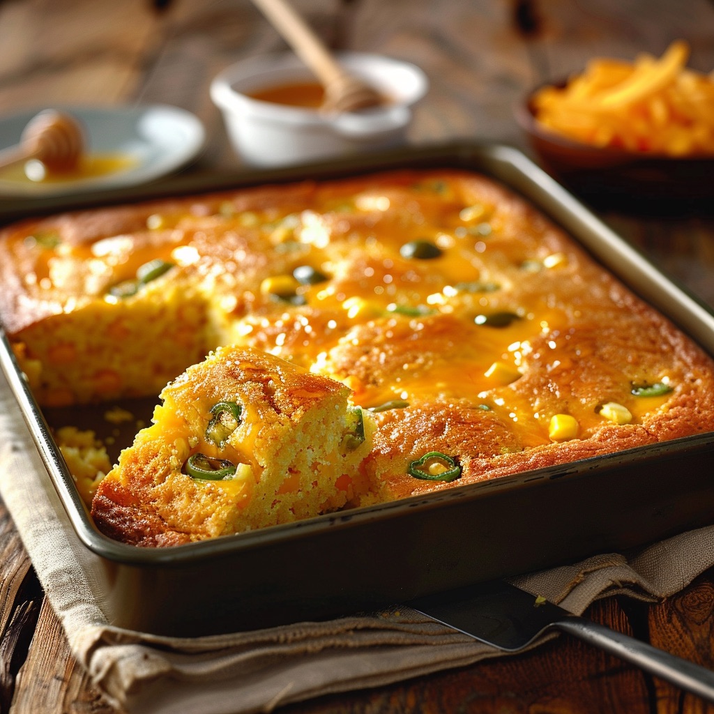 Honey-jalapeño cheddar cornbread