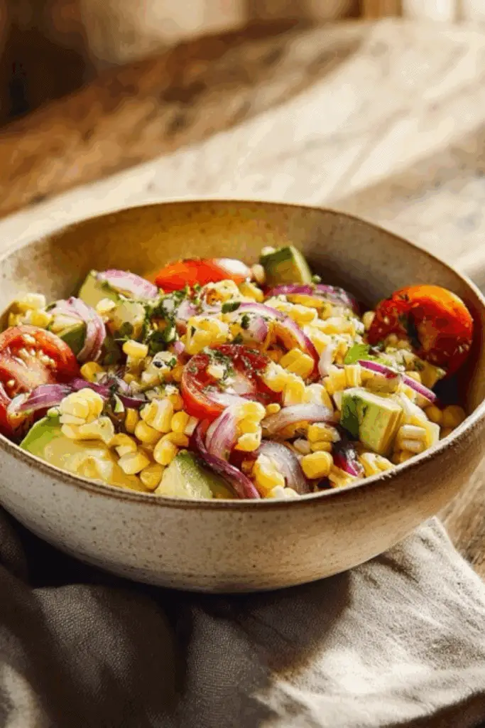 Summer corn and avocado salad