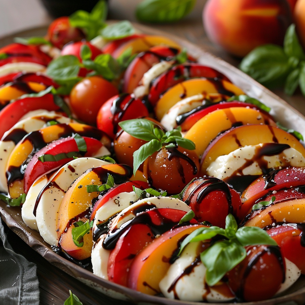 Peach caprese salad