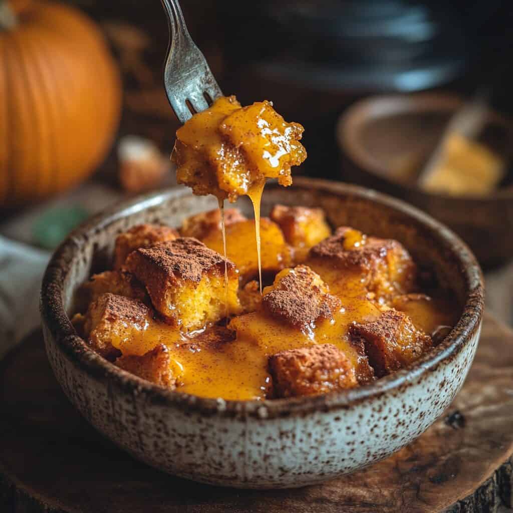 Pumpkin bread pudding