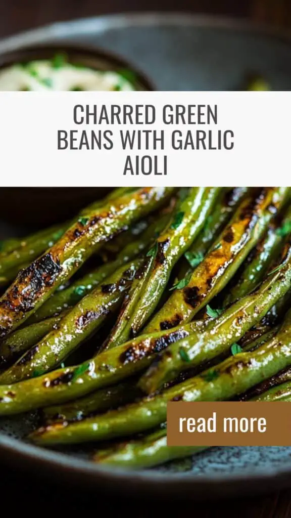 Charred Green Beans With Garlic Aioli 7 Charred green beans with garlic aioli