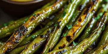 Charred green beans with garlic aioli