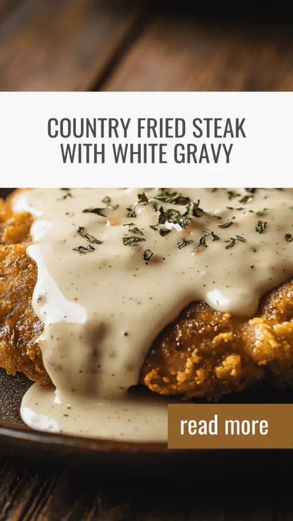 Country fried steak with white gravy