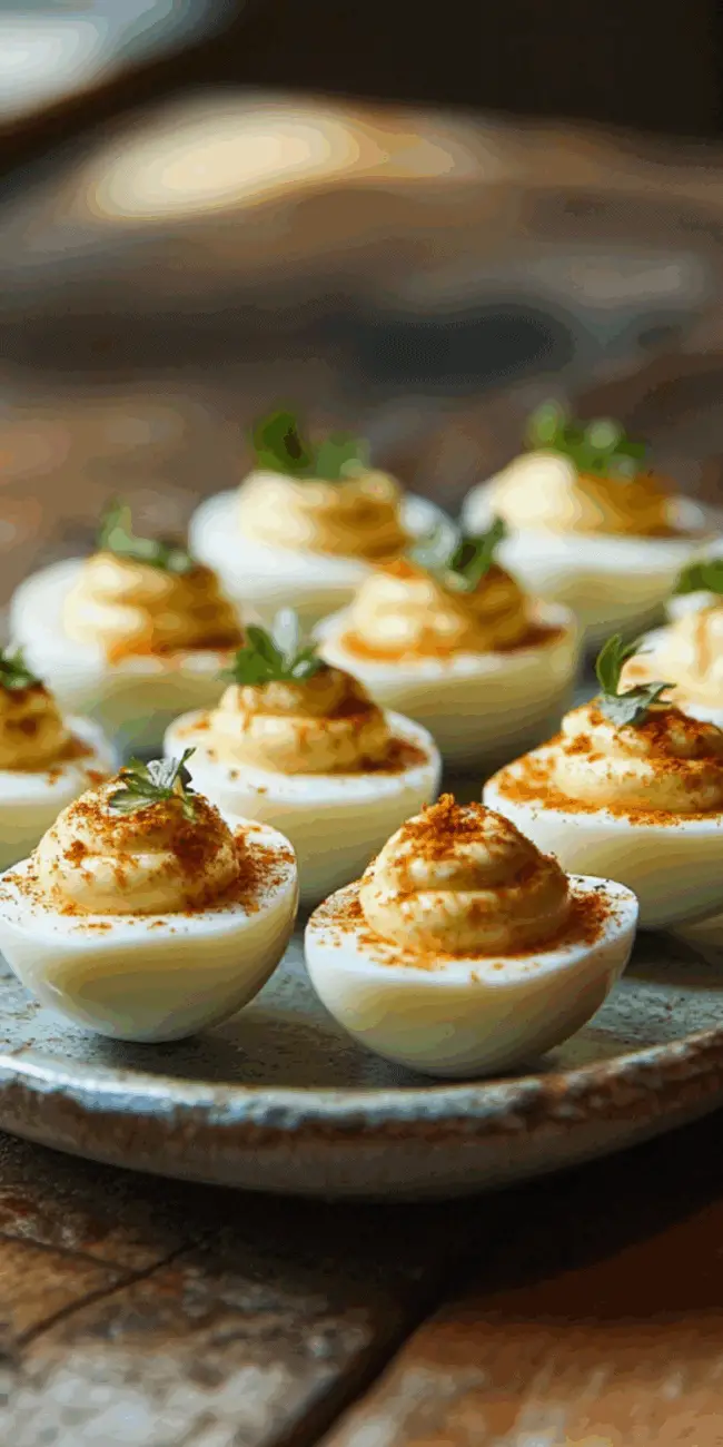 deviled eggs with a garden twist