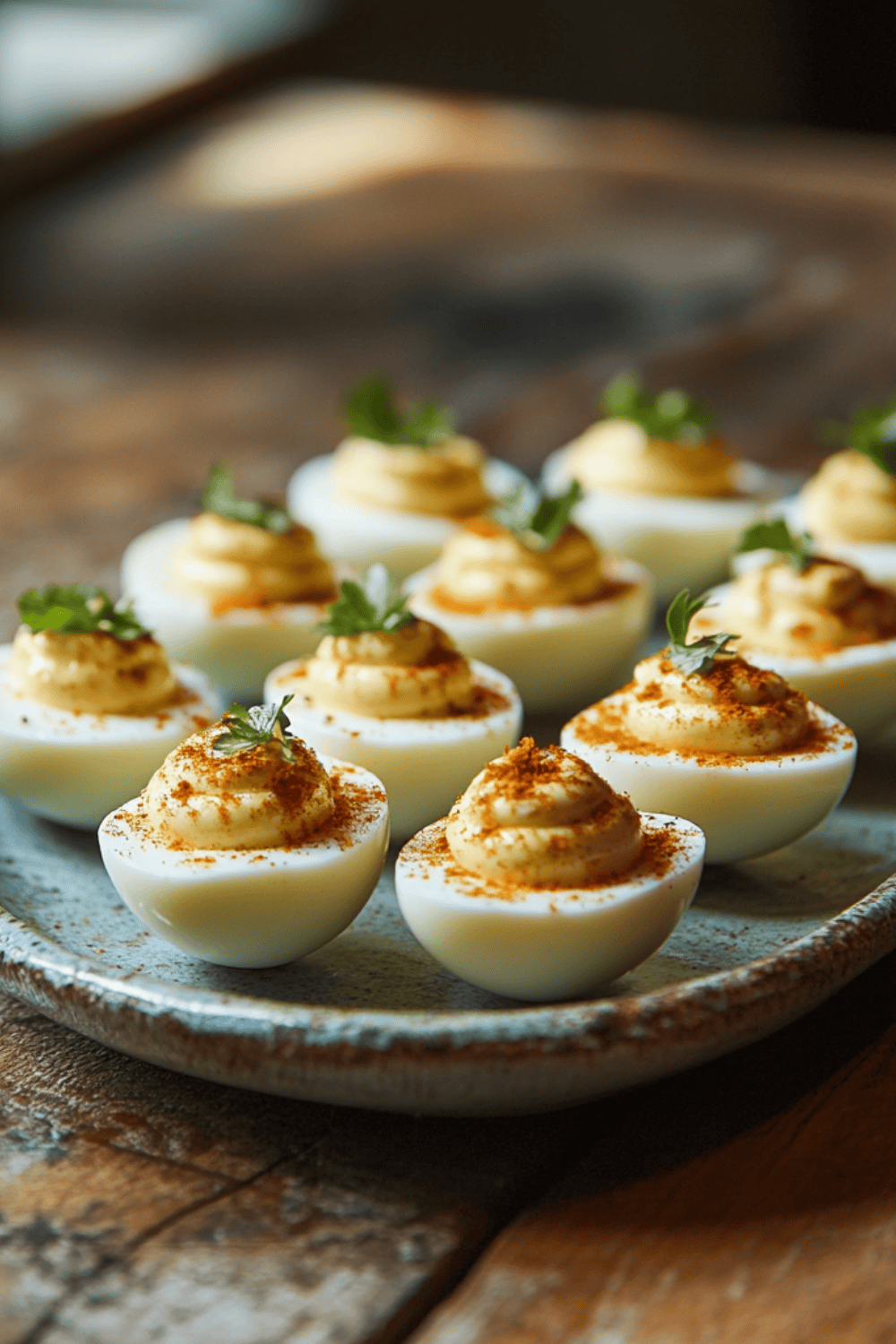 Deviled eggs with a garden twist