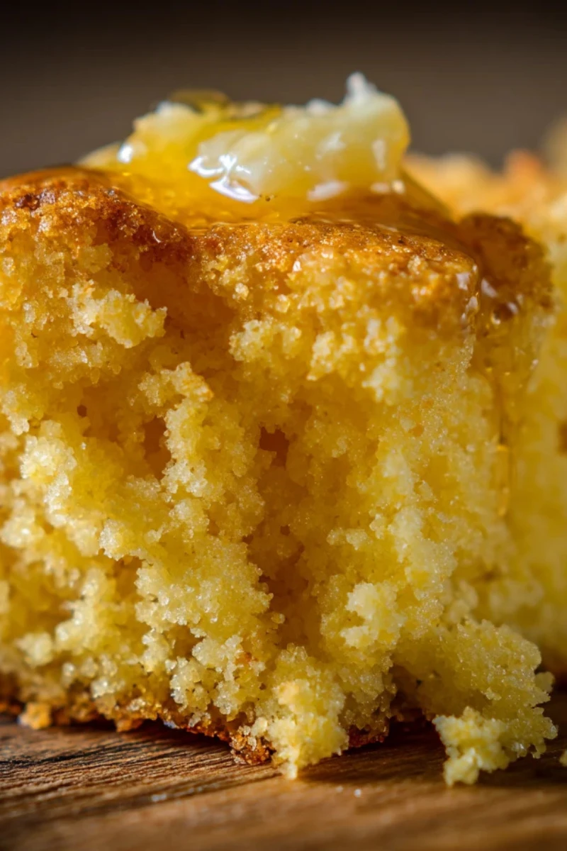 Skillet cornbread with honey butter