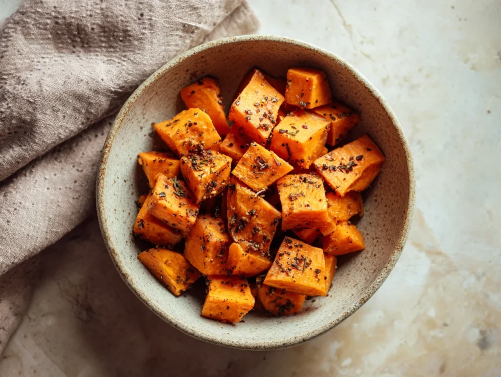 Apple cider roasted sweet potatoes