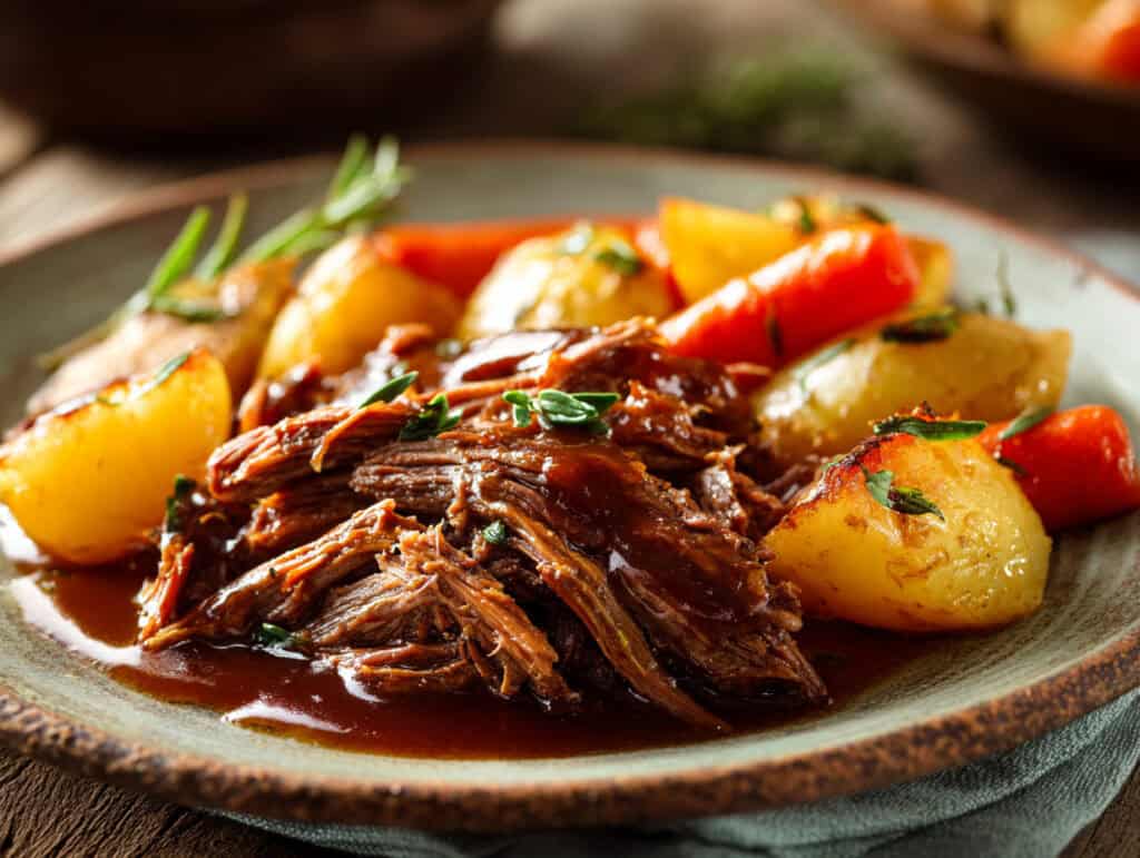 Pot roast plated
