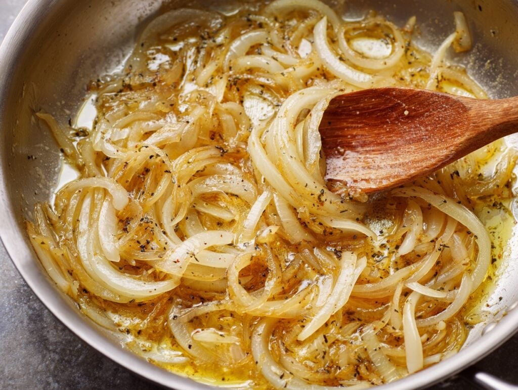 Caramelizing onions