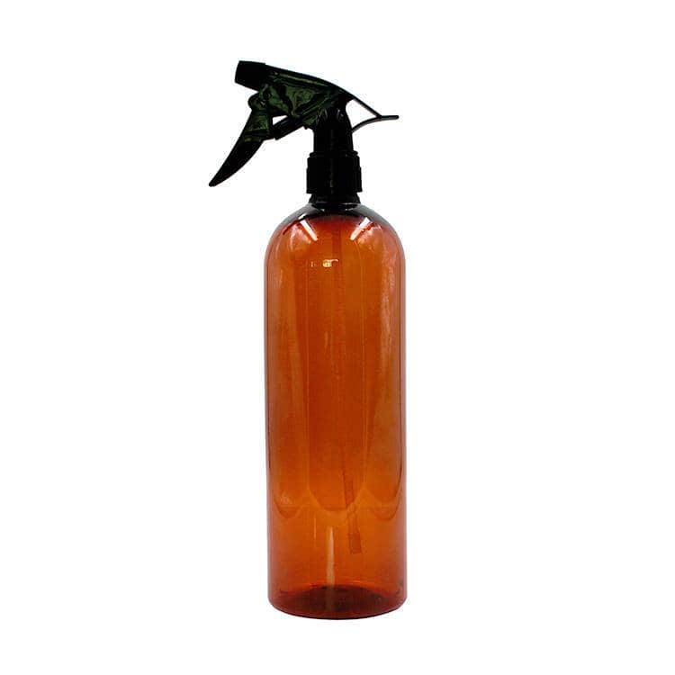 Reusable amber spray bottle for homemade natural cleaning products