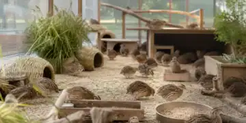 Preventing Cannibalism In Crowded Quail Pens 5 Calm coturnix quail in a spacious enriched pen