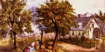 October Homestead Checklist: Tasks to Do This Month 6 Autumn homestead scene illustrating tasks on an october homestead checklist before winter.